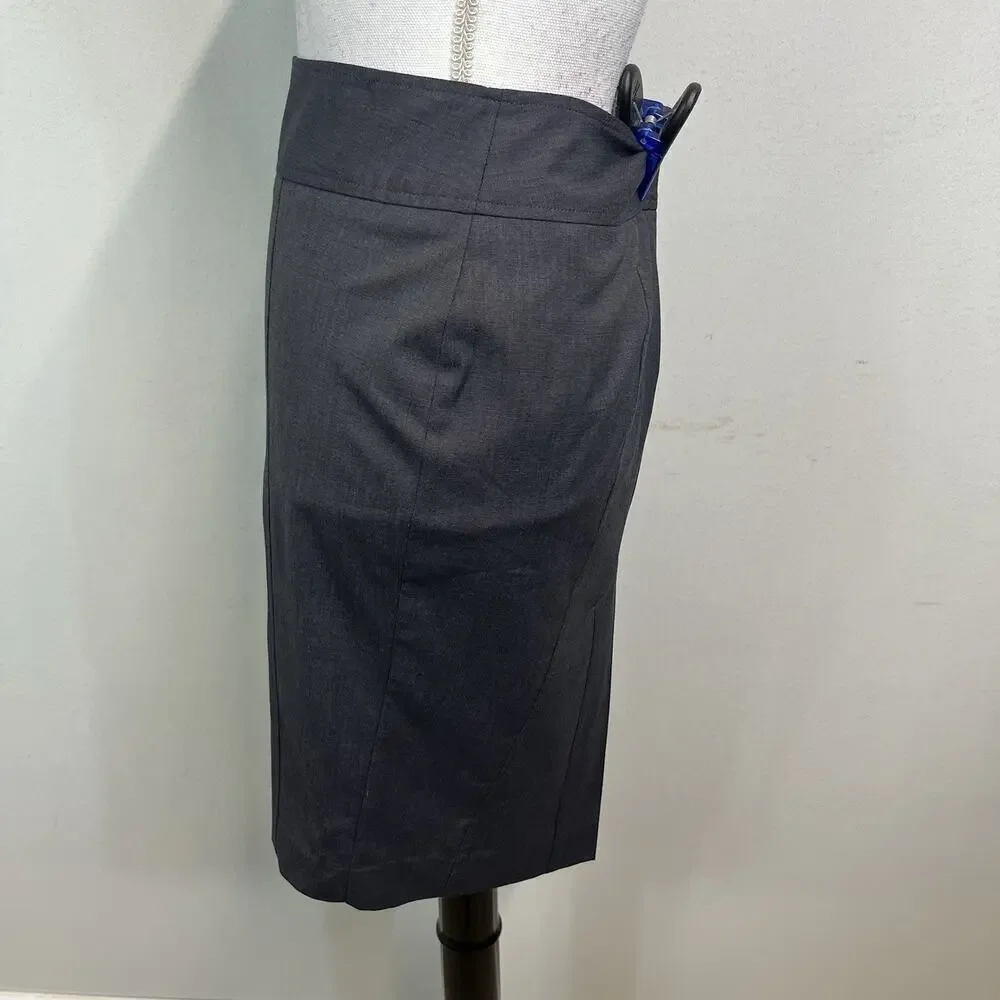 Express Design Studio Skirt size 0 Black Tweed Pencil Straight Knee Career Suit